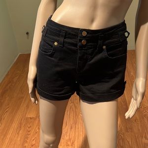 Bebe Black Cuffed Jean Shorts Size 30
